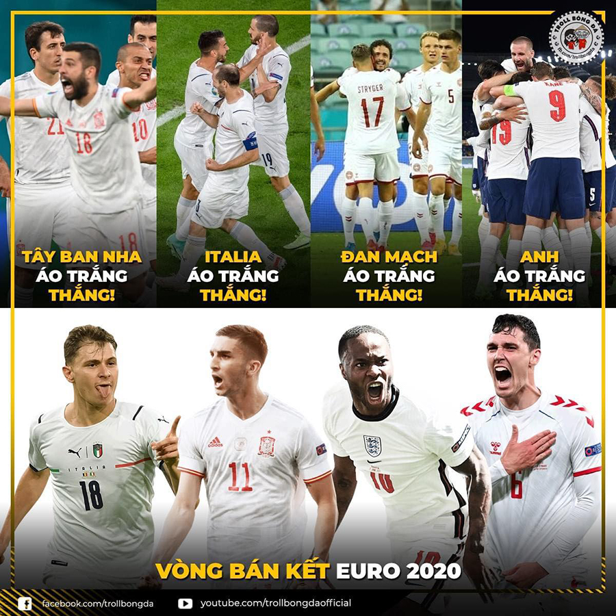 Ảnh chế EURO: Mặc trang phục trắng… có ngay chiến thắng