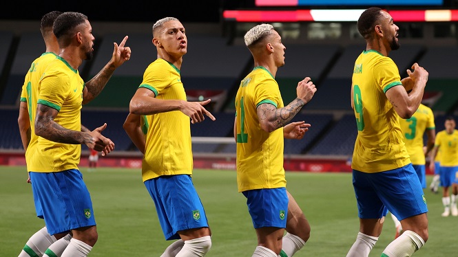 U23 Brazil vào bán kết Olympic nhờ bộ đôi Richarlison - Cunha