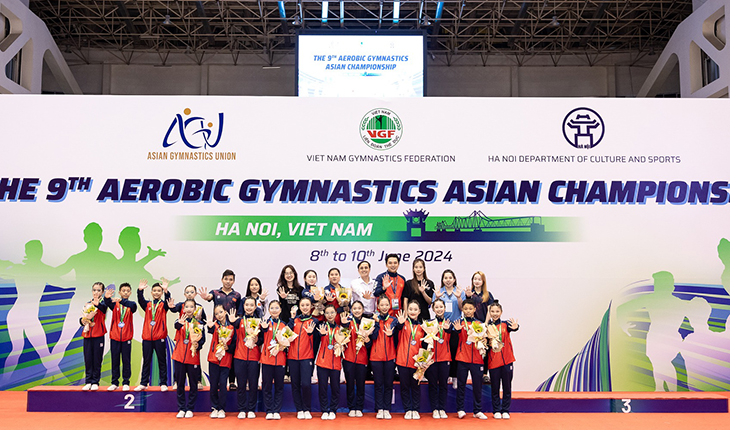 Việt Nam xếp đầu toàn đoàn tại Giải vô địch Thể dục Aerobic Châu Á lần thứ 9