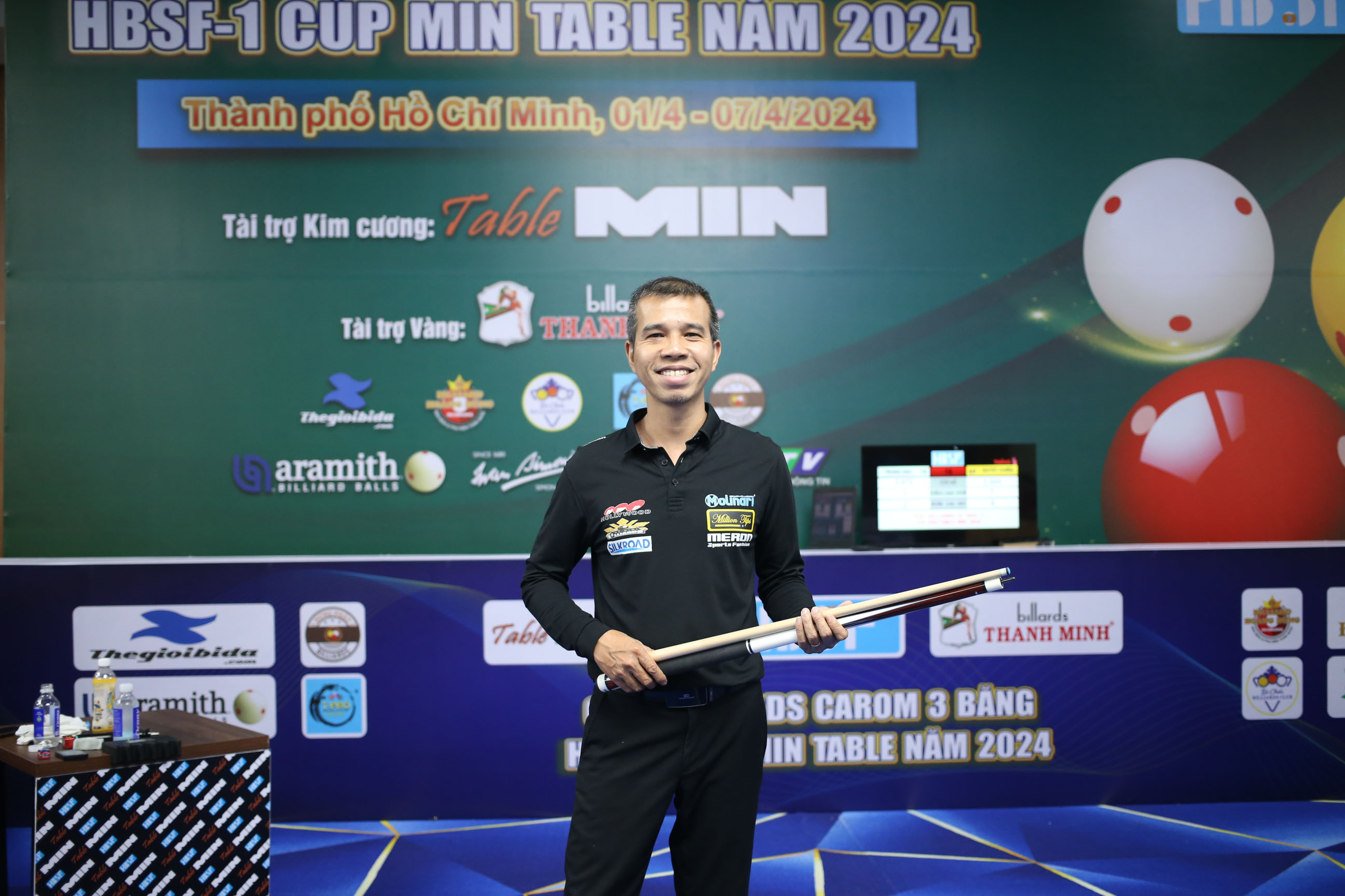 Trần Quyết Chiến dẫn đầu Best Game, v&agrave;o top 8 Giải Billiards Carom 3 băng HBSF Tour 1 năm 2024 C&uacute;p Table MIN