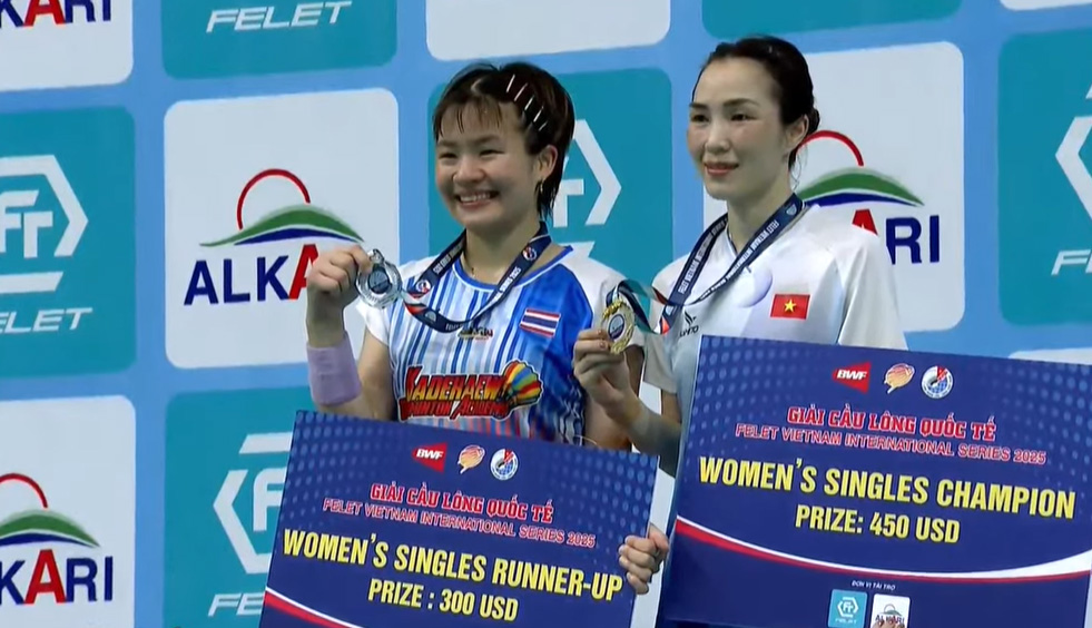 Cầu lông Felet Vietnam International Series 2025: Vũ Thị Trang và Lê Đức Phát đăng quang