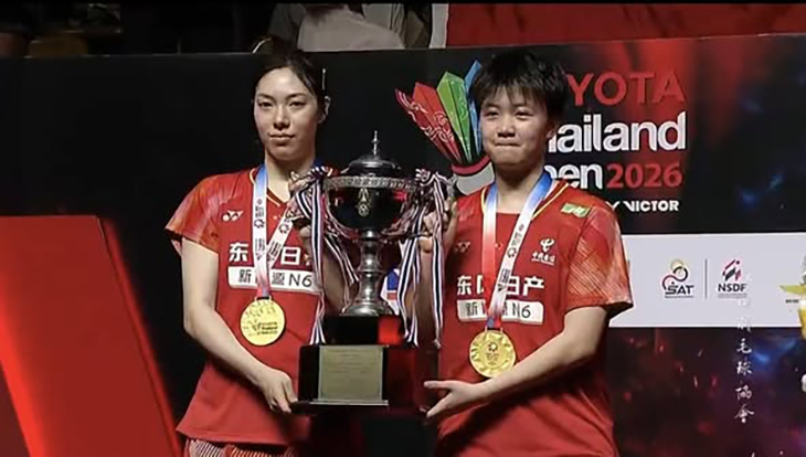 Hạ gục hạt giống số 1, cặp đôi nữ mới Trung Quốc đăng quang tại cầu lông Thailand Open 2026