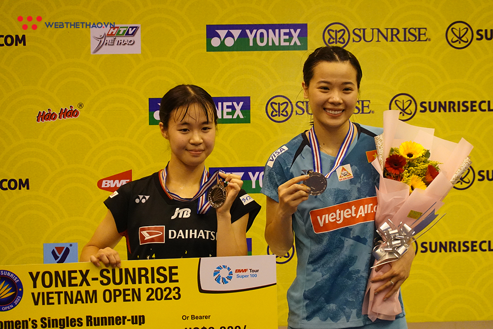 Tay vợt nữ số 1 Nguyễn Th&ugrave;y Linh v&ocirc; địch Giải cầu l&ocirc;ng Vietnam Open 2023 đầy cảm x&uacute;c