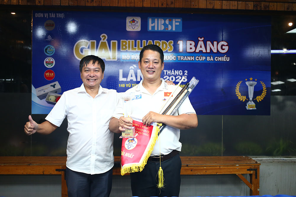 Đỗ Minh Đ&ocirc;ng v&ocirc; địch giải Billiards Carom 1 băng mở rộng CLB Billiard B&agrave; Chiểu 2025