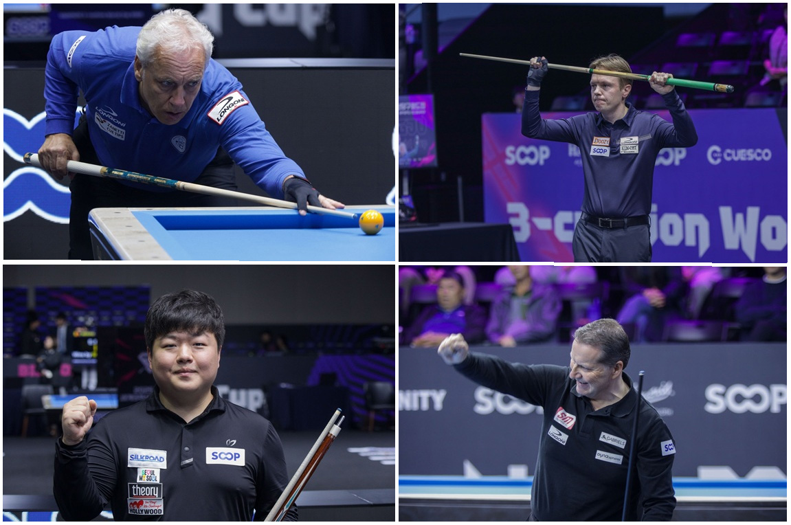 Giải billiard carom 3 băng Gwangju World Cup năm 2025: Bán kết có Merckx, Cho, Zanetti và Hofman Giải billiard carom 3 băng Gwangju World Cup năm 2025: Bán kết có Merckx, Cho, Zanetti và Hofman