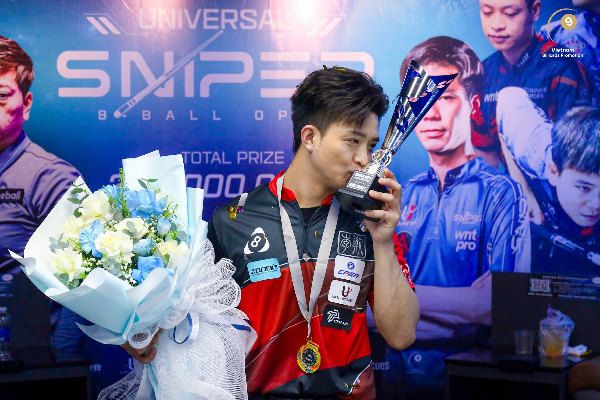 Chen Hsin Ting thắng Dương Quốc Hoàng ở chung kết Giải billiards Universal Sniper 9 Ball 2025