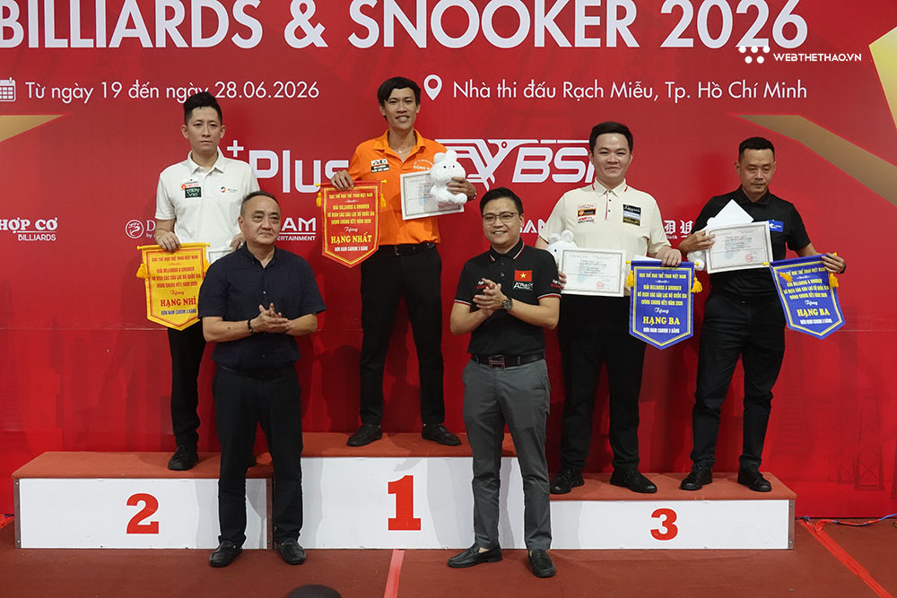 Châu Hồng Thái và Chu Việt Hoàng vô địch vòng chung kết billiards các CLB toàn quốc 2026