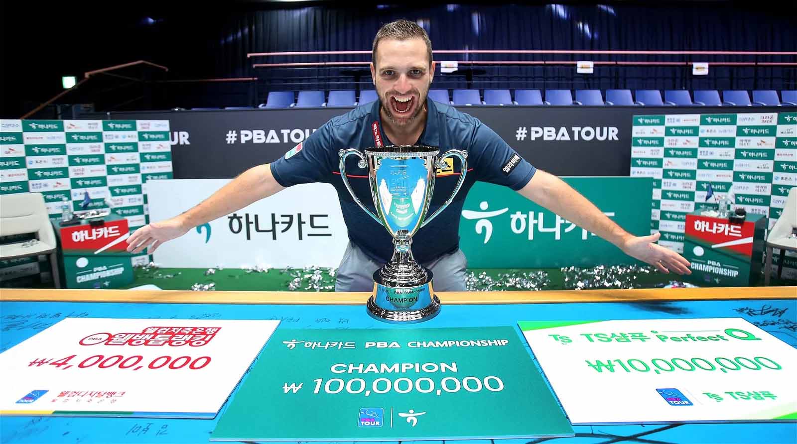 Giải biiliards Tour 3 PBA: Palazón lập hat-trick lịch sử, bạn gái Myung-woo Cho có quà