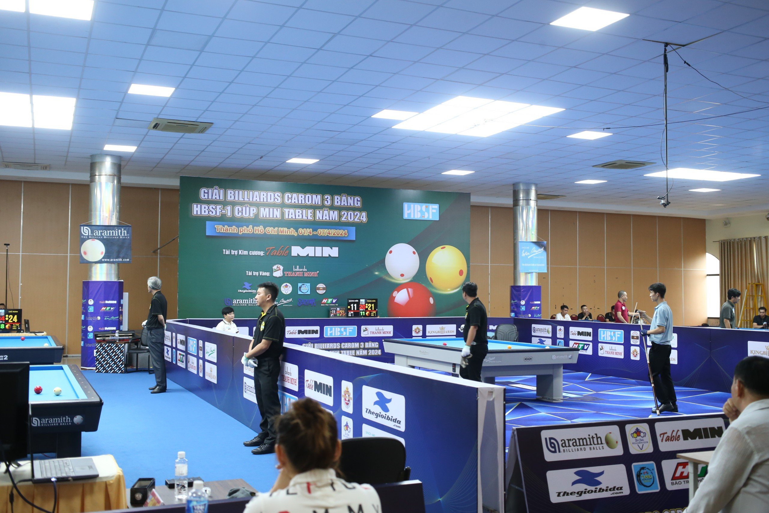 Giải Billiards Carom 3 băng HBSF-1 C&uacute;p Table MIN thu h&uacute;t d&agrave;n sao Trần Quyết Chiến, Bao Phương Vinh...