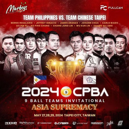 Lịch thi đấu billiards CPBA 9-ball Teams Invitational - Asia Supremacy năm 2024 mới nhất ng&agrave;y 27/05