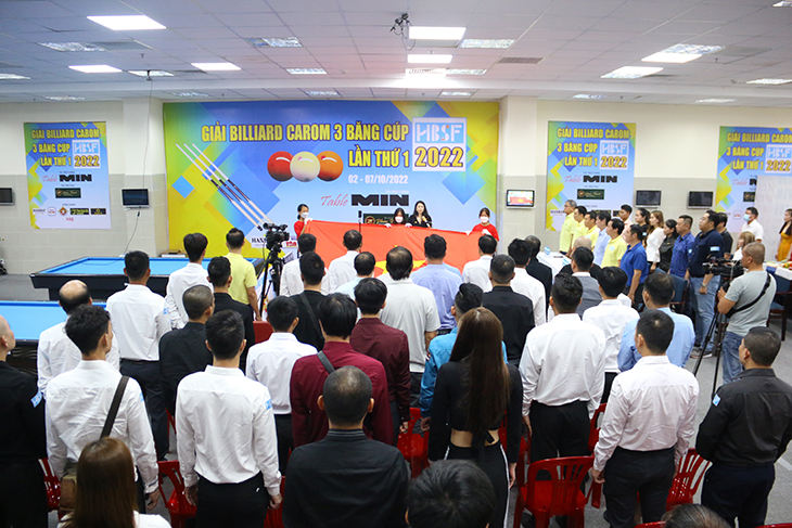 Ch&ugrave;m ảnh khai mạc giải Billiard Carom 3 băng c&uacute;p HBSF lần thứ 1 năm 2022