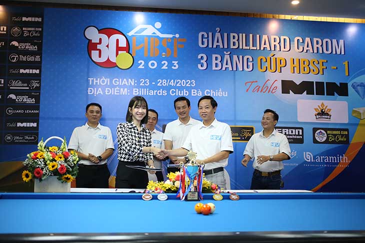 Khai mạc Tour 1 Giải Billiard Carom 3 băng Cúp HBSF 2023: Nhà tài trợ kim cương Min Table đồng hành 3 năm