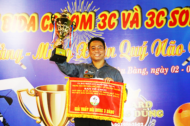 Cơ thủ Nguyễn Như Lê lập cú đúp vô địch giải Billiard Carom 3 băng huyện Bàu Bàng mở rộng 2023
