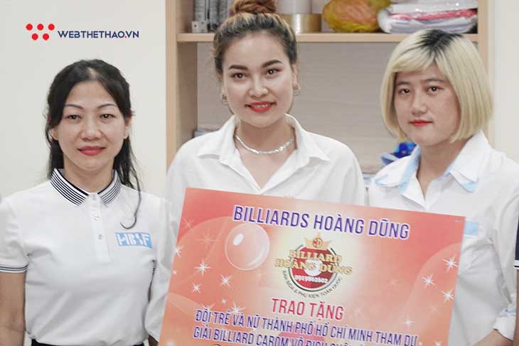 Công ty Hoàng Dũng hỗ trợ cho 6 cơ thủ billiards nữ và trẻ TPHCM dự Giải carom Châu Á