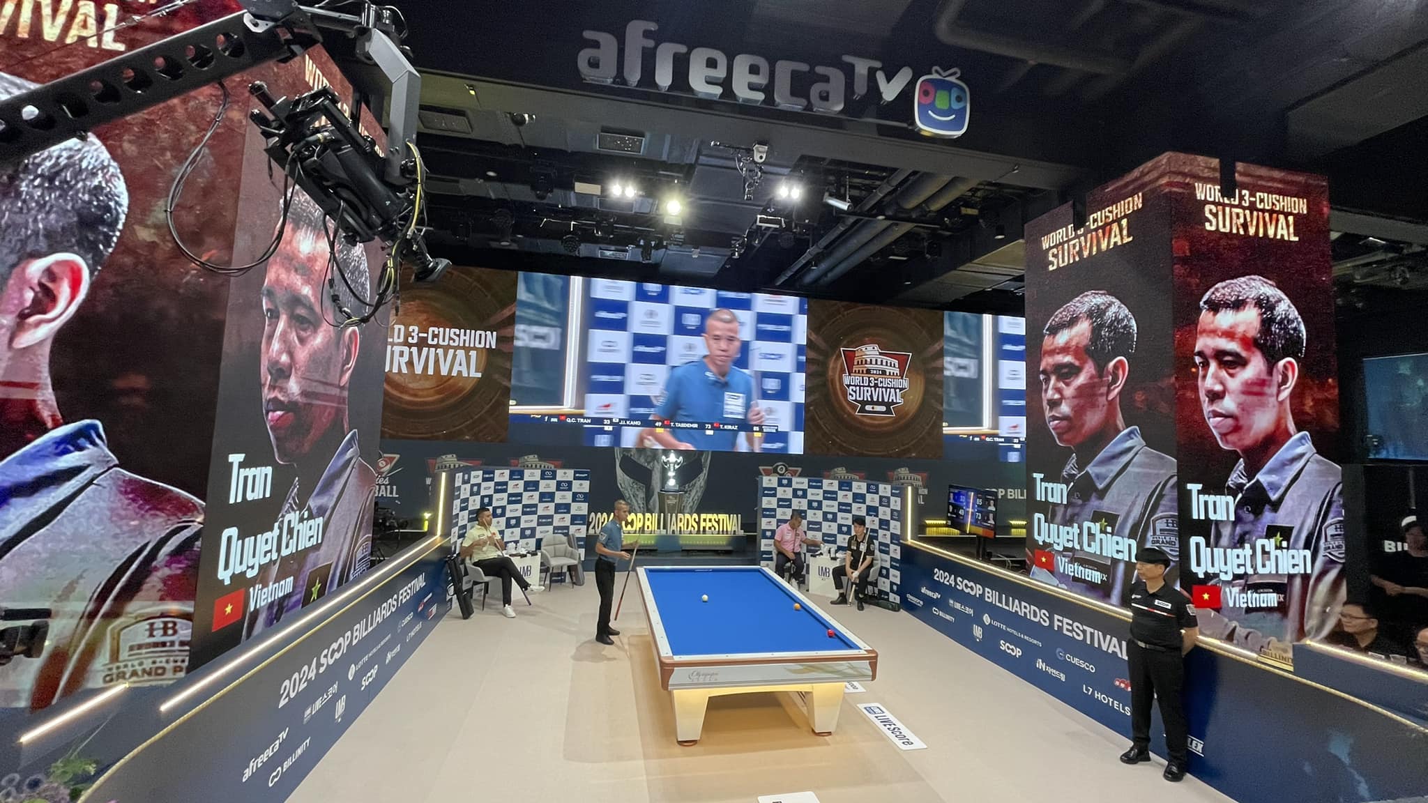 Trần Quyết Chiến thua trận đầu tại giải billiard carom 3 băng Survival Masters 2024