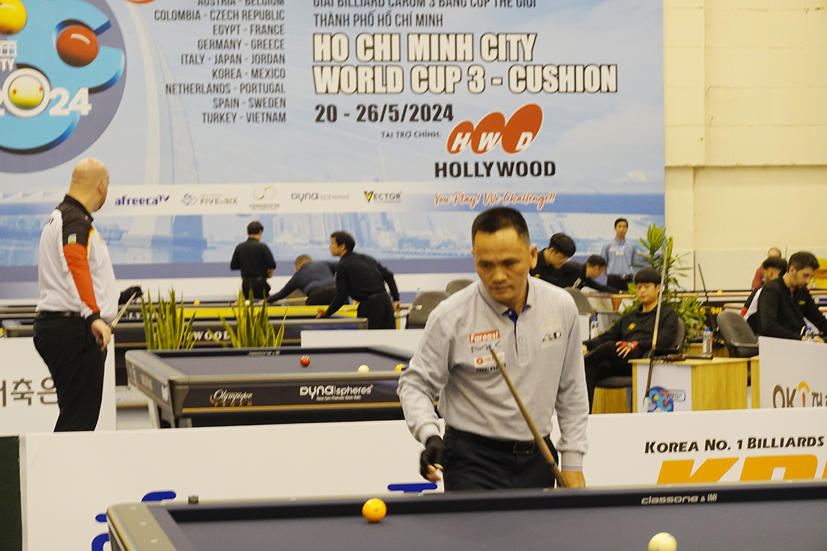9 cơ thủ Việt đấu vòng loại thứ 3  giải billiards carom 3 băng TPHCM World Cup 2024