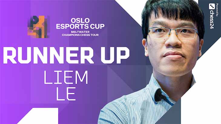 Lê Quang Liêm vượt qua Vua cờ, giành á quân cờ chớp Oslo Esports Cup gần 750 triệu đồng