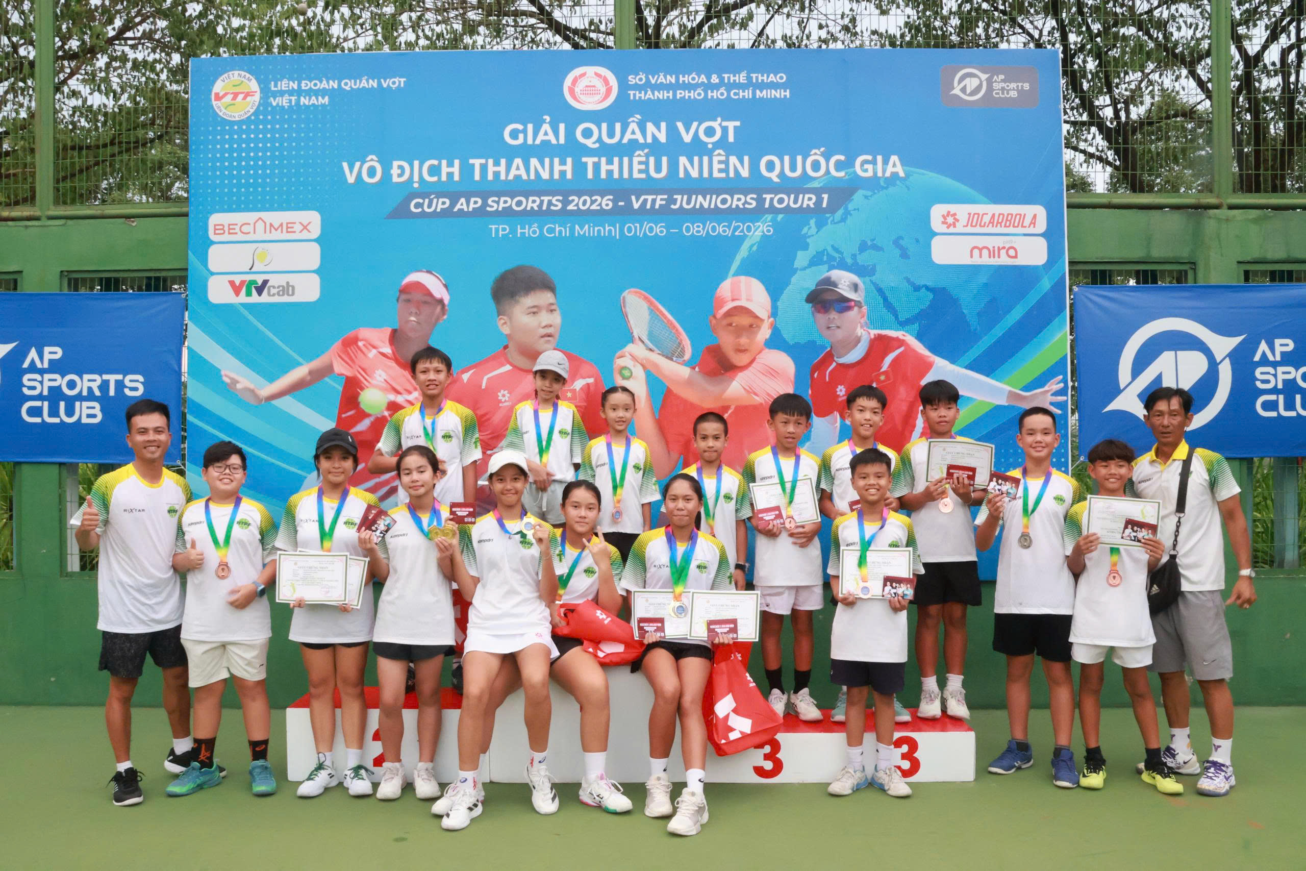 TP. Hồ Chí Minh giành ngôi nhất toàn đoàn khi VTF Juniors Tour 1 áp dụng thể thức ITF
