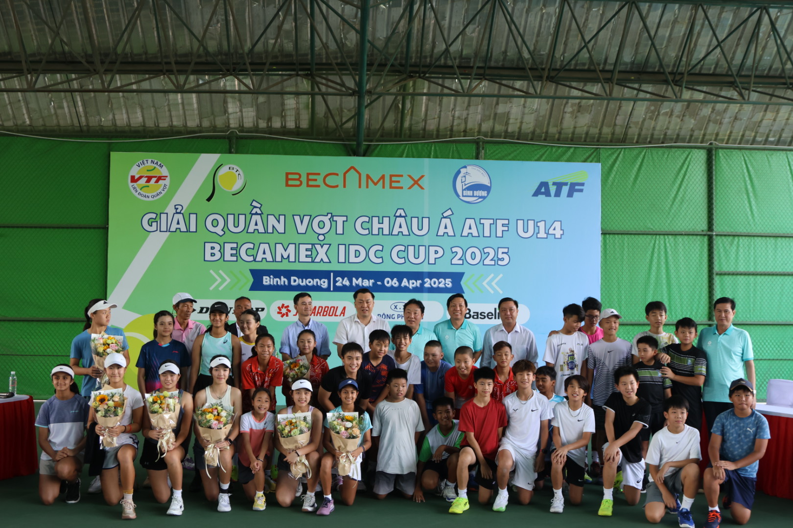 13 quốc gia tranh tài ở Giải Quần Vợt Châu Á ATF U14 Becamex IDC Cup 2025