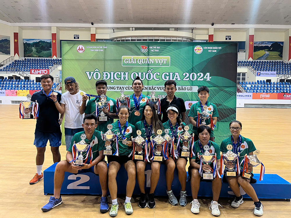 Giải quần vợt Vô địch quốc gia 2024: Quân Đội đứng nhất toàn đoàn