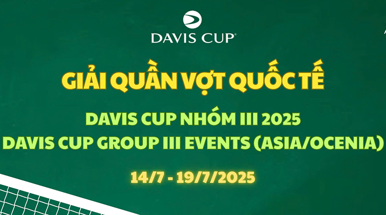 Việt Nam chính thức đăng cai giải quần vợt quốc tế ITF Davis Cup nhóm III khu vực Châu Á/Châu Đại Dương năm 2025
