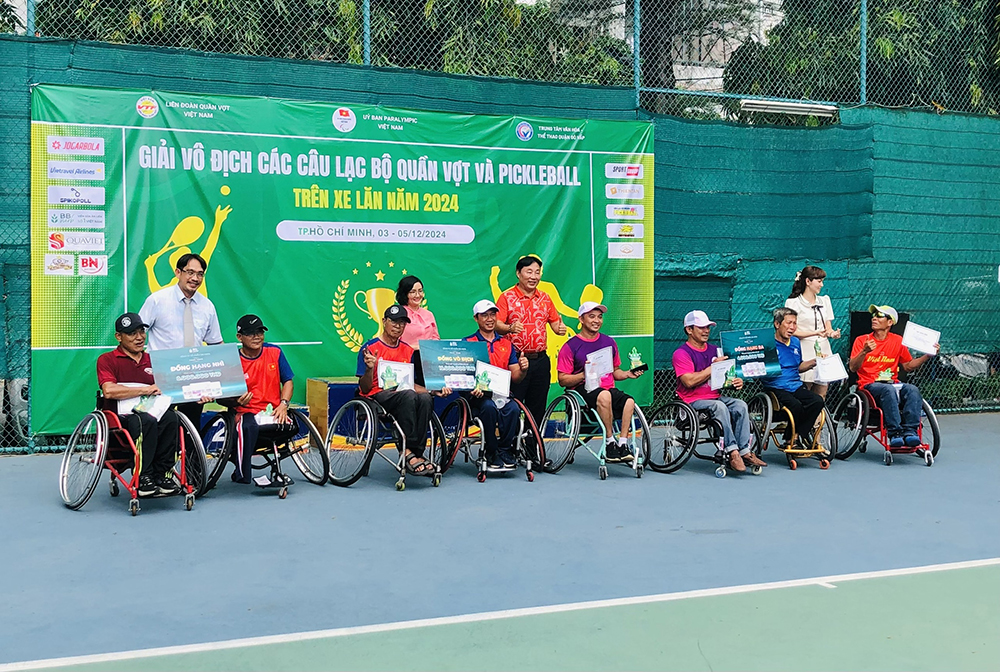 CLB Gò Vấp – TP.HCM nhất toàn đoàn tại Giải Vô địch các CLB Quần vợt & Pickleball trên xe lăn 2024