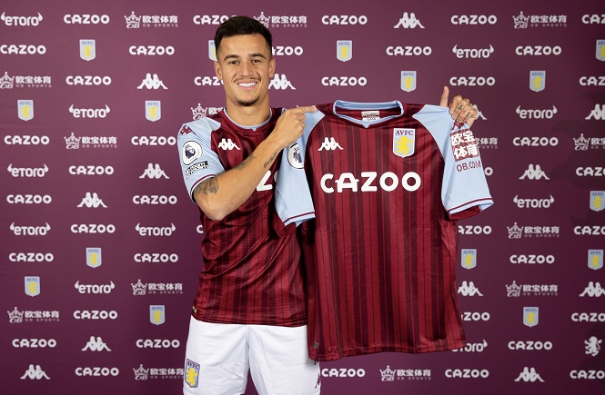 Coutinho mặc áo số bao nhiêu tại Aston Villa khi tái ngộ Gerrard?