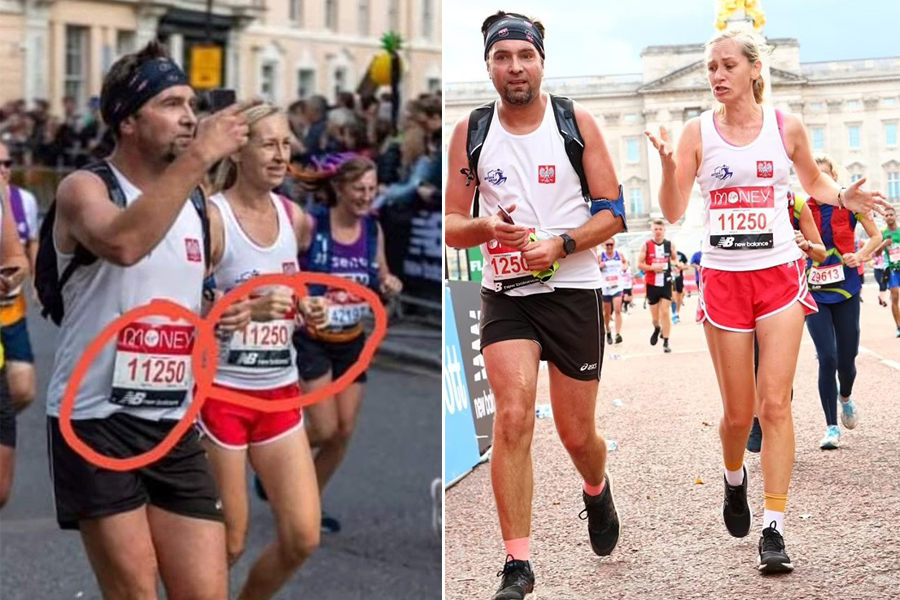 Cặp vợ chồng bị bắt quả tang chạy c&ugrave;ng số bib tại giải marathon