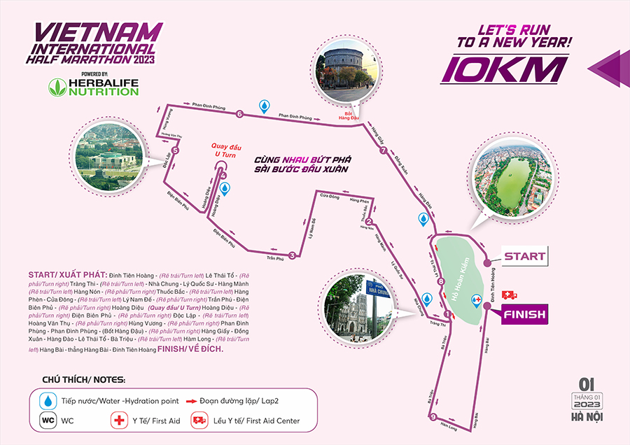 Đường chạy ấn tượng 3 cự ly của Giải Bán Marathon Quốc tế Việt Nam 2023 tài trợ bởi Herbalife Nutrition