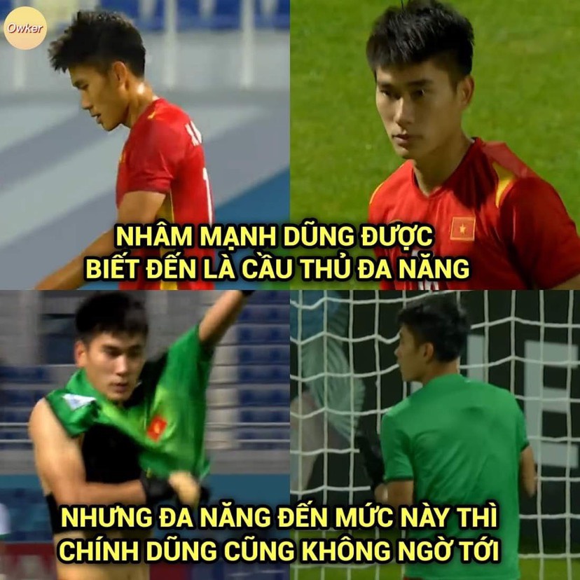Ảnh chế: Nhâm Mạnh Dũng "cân" mọi vị trí trên sân