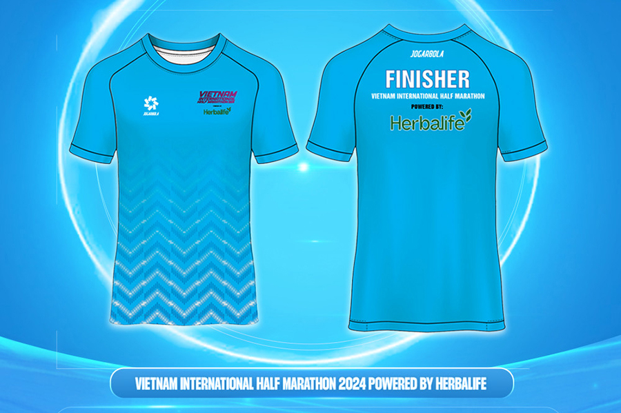 Áo hoàn thành phiên bản đặc biệt dành cho VĐV 21km Giải Bán Marathon Quốc tế Việt Nam 2024 tài trợ bởi Herbalife Áo hoàn thành phiên bản đặc biệt dành cho VĐV 21km Giải Bán Marathon Quốc tế Việt Nam 2024 tài trợ bởi Herbalife