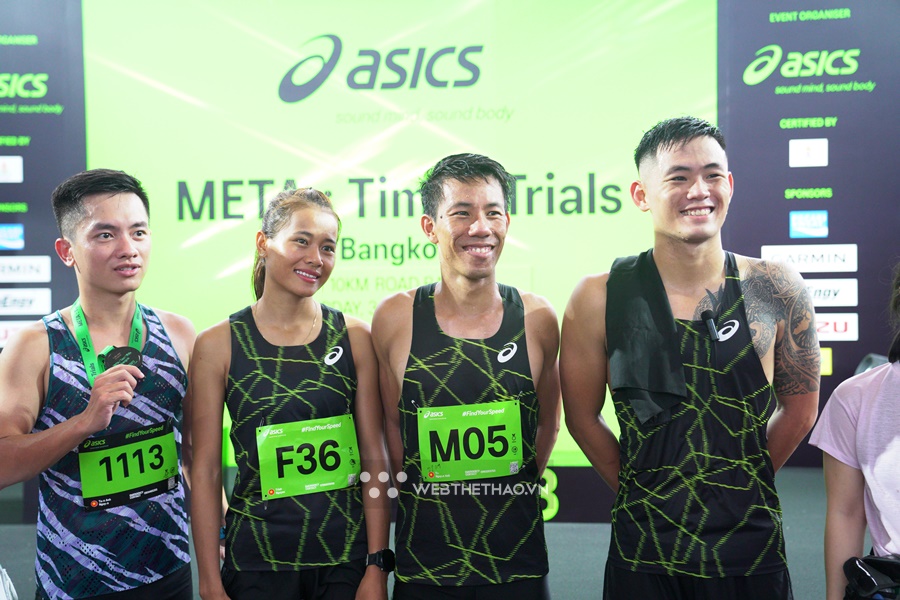 Anh Tr&iacute; su&yacute;t l&ecirc;n bục, Quang Nhật c&oacute; PB 10km tại ASICS META : Time : Trials Bangkok 2022
