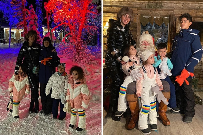 Bạn gái Ronaldo và các con đón Giáng sinh sớm với ông già Noel
