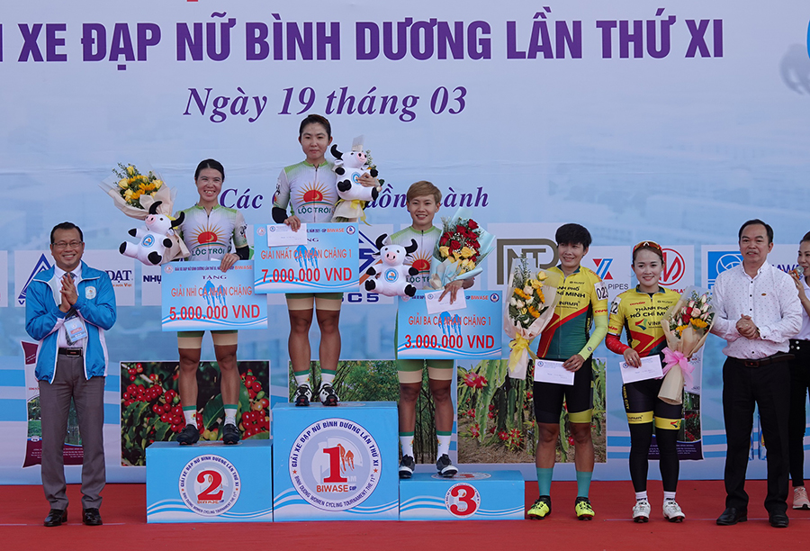 Chặng 1 giải xe đạp nữ Bình Dương Cúp Biwase 2021: Thu Mai giành áo vàng