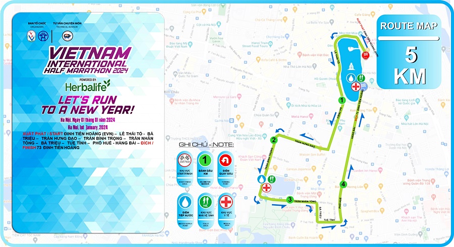 Đường chạy 5km chính thức của Giải Bán Marathon Quốc tế Việt Nam 2024 tài trợ bởi Herbalife Đường chạy 5km chính thức của Giải Bán Marathon Quốc tế Việt Nam 2024 tài trợ bởi Herbalife