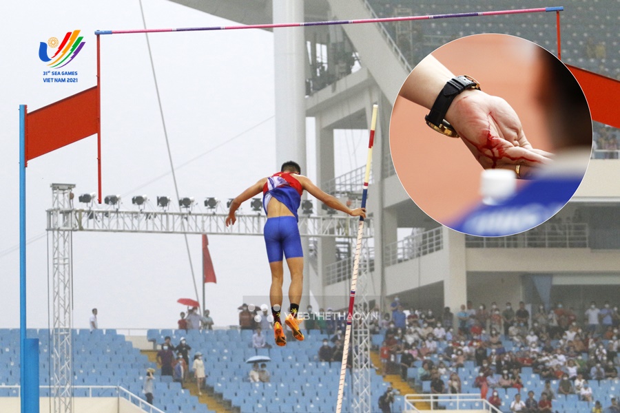 Nh&acirc;n vi&ecirc;n y tế r&aacute;ch tay, chảy m&aacute;u khi l&agrave;m nhiệm vụ m&ocirc;n điền kinh SEA Games 31