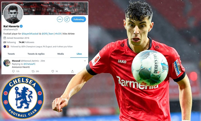 CĐV Chelsea phấn khích khi Havertz thích gợi ý chuyển nhượng