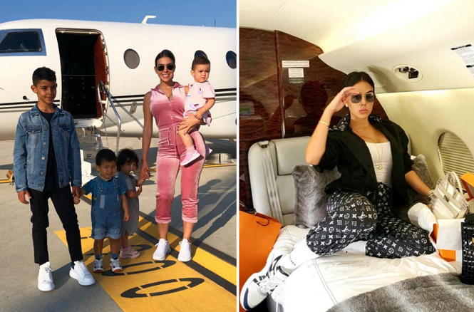 Bạn gái Ronaldo dùng phi cơ riêng đi phát quà Giáng sinh sớm