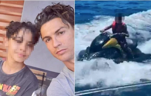 Con trai Ronaldo gặp rắc rối khi cưỡi môtô nước phóng tốc độ cao