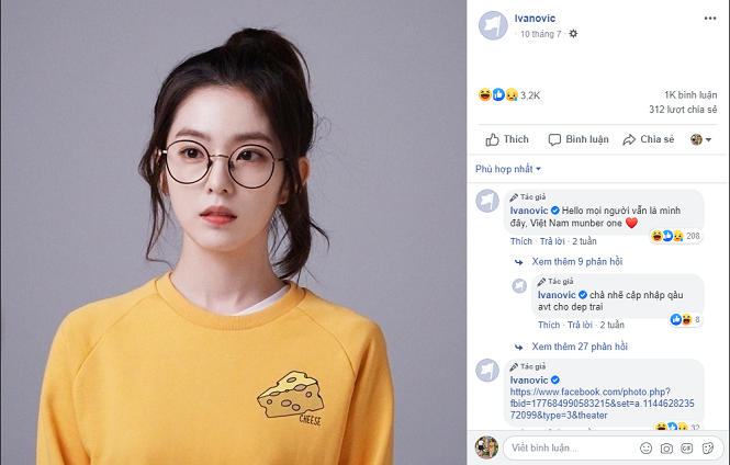 Facebook Ivanovic được hacker Việt rao bán “trăm triệu đồng”