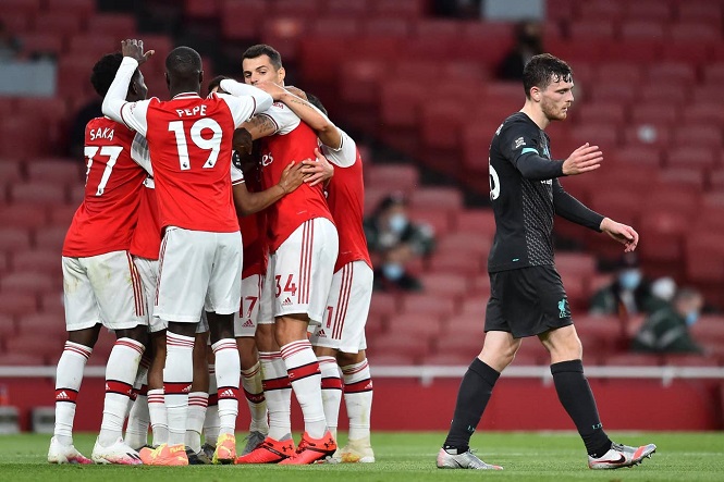 Liverpool tan nát giấc mơ lập kỷ lục điểm số sau khi thua Arsenal