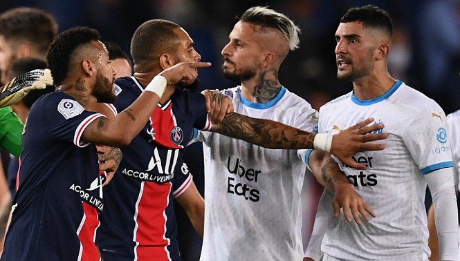 Trận PSG - Marseille vấy bẩn khi Neymar và 4 cầu thủ khác nhận thẻ đỏ