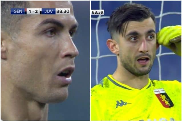 Ronaldo bị thủ môn “khiêu khích” khi sút phạt đền cho Juventus