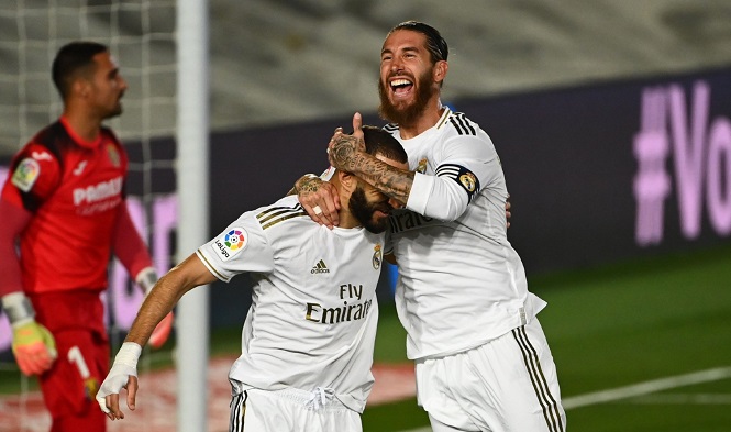 Benzema và Ramos bắt chước đá phạt đền như Messi và Suarez?