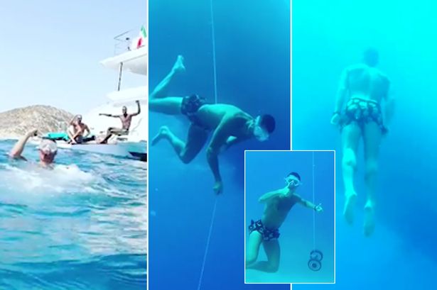 Ronaldo khoe video nín thở lặn sâu 14 mét dưới lòng đại dương