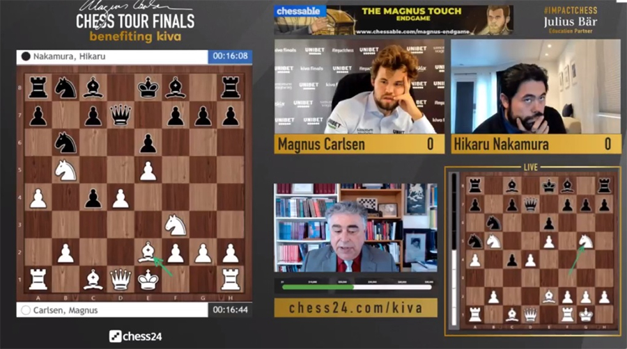 Kết quả chung kết giải cờ vua Magnus Carlsen Tour Finals ngày 15/8: Vua cờ gỡ hòa