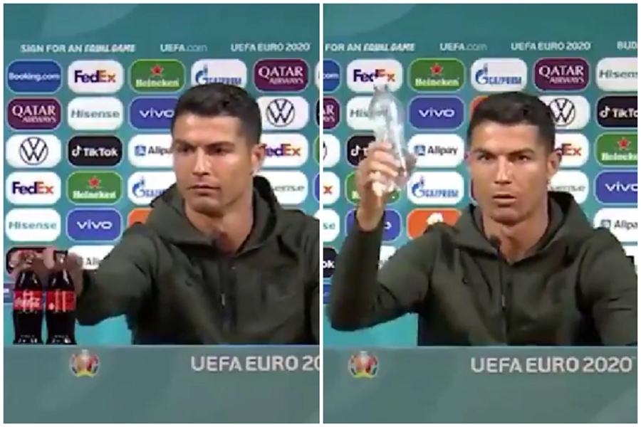 Hành động Cristiano Ronaldo đẩy chai Coca qua lăng kính của chuyên gia Marketing