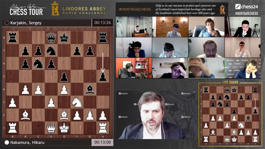 Ngày 1 giải cờ vua Lindores Abbey Rapid Challenge: Magnus Carlsen rơi vào Top 4