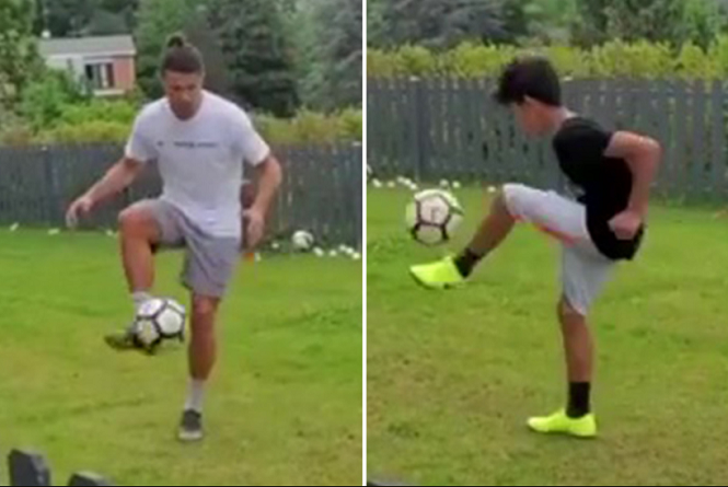Ronaldo đăng video truyền cảm hứng tập luyện với con trai