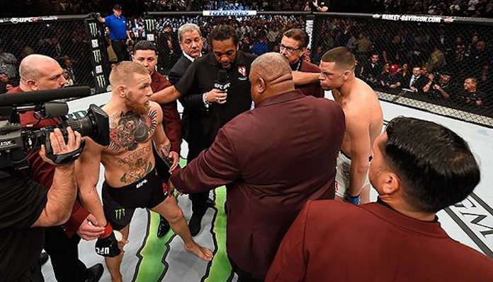Conor McGregor đấu khẩu Nate Diaz vì tuyên bố Max Holloway bị cướp chiến thắng